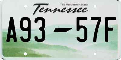 TN license plate A9357F