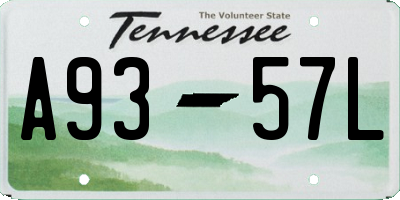 TN license plate A9357L