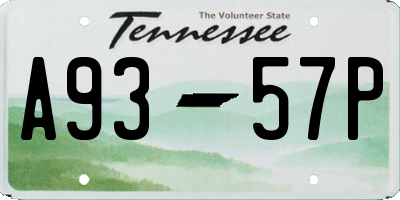 TN license plate A9357P