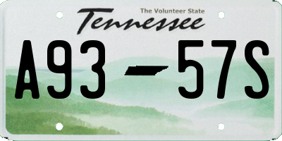 TN license plate A9357S