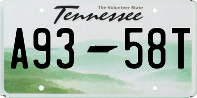 TN license plate A9358T