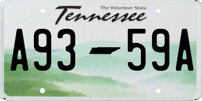 TN license plate A9359A
