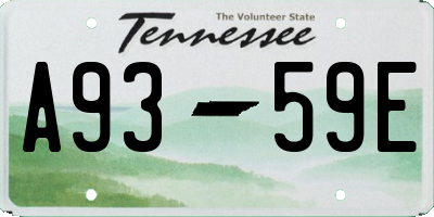 TN license plate A9359E