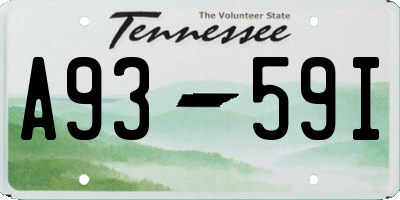 TN license plate A9359I