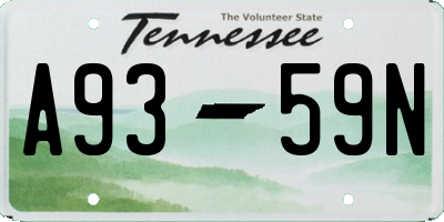 TN license plate A9359N