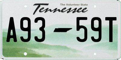 TN license plate A9359T