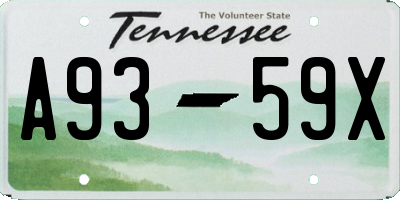TN license plate A9359X