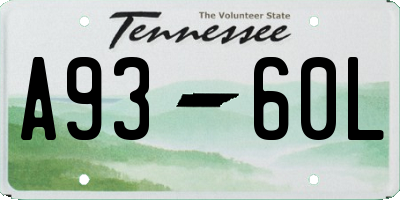 TN license plate A9360L
