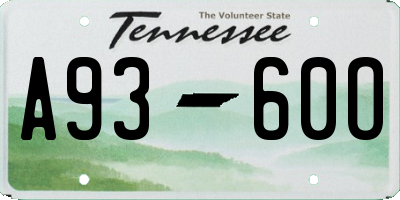 TN license plate A9360O