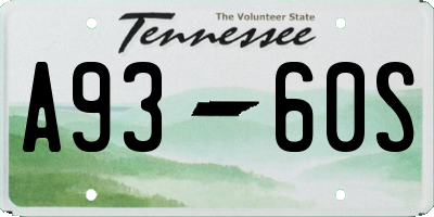 TN license plate A9360S