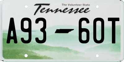 TN license plate A9360T