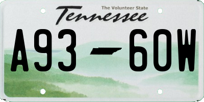 TN license plate A9360W
