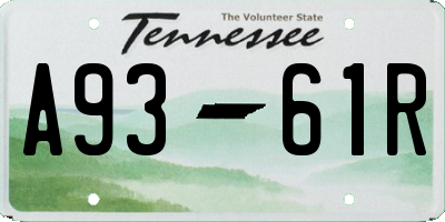 TN license plate A9361R