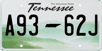 TN license plate A9362J