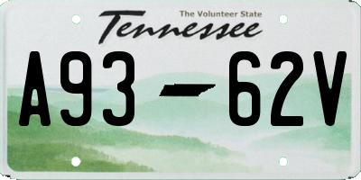 TN license plate A9362V
