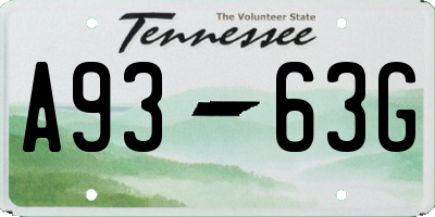 TN license plate A9363G