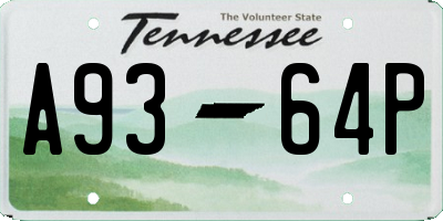 TN license plate A9364P