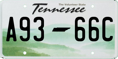 TN license plate A9366C