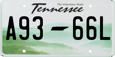 TN license plate A9366L