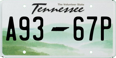 TN license plate A9367P