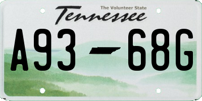 TN license plate A9368G