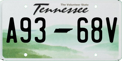 TN license plate A9368V