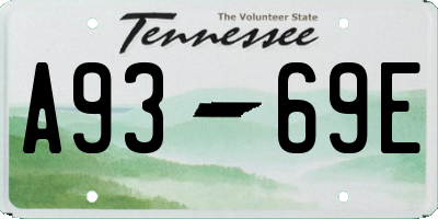 TN license plate A9369E