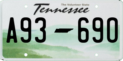 TN license plate A9369O