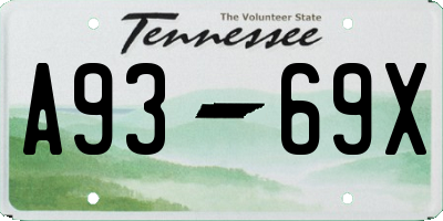 TN license plate A9369X