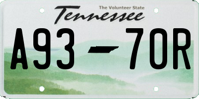 TN license plate A9370R