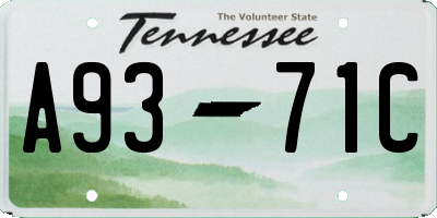 TN license plate A9371C