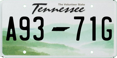 TN license plate A9371G