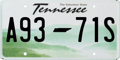 TN license plate A9371S