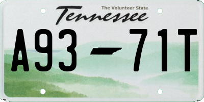 TN license plate A9371T