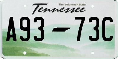 TN license plate A9373C