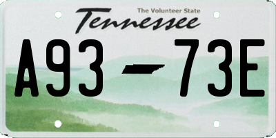 TN license plate A9373E