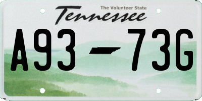 TN license plate A9373G