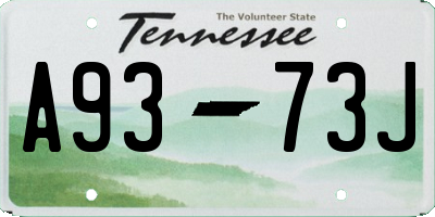 TN license plate A9373J