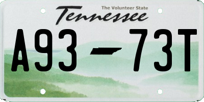 TN license plate A9373T