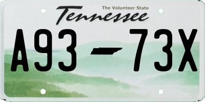 TN license plate A9373X