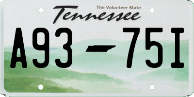 TN license plate A9375I