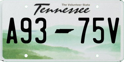TN license plate A9375V