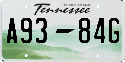 TN license plate A9384G