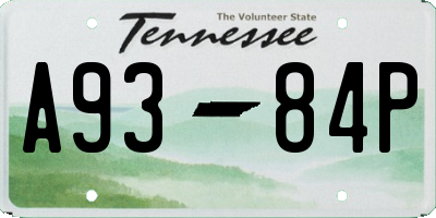 TN license plate A9384P