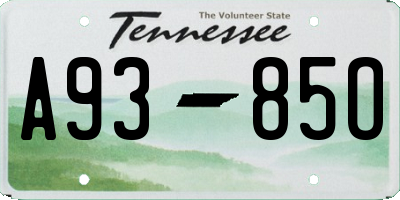TN license plate A9385O