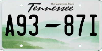 TN license plate A9387I