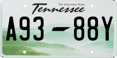 TN license plate A9388Y