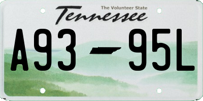 TN license plate A9395L