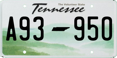 TN license plate A9395O