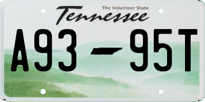 TN license plate A9395T